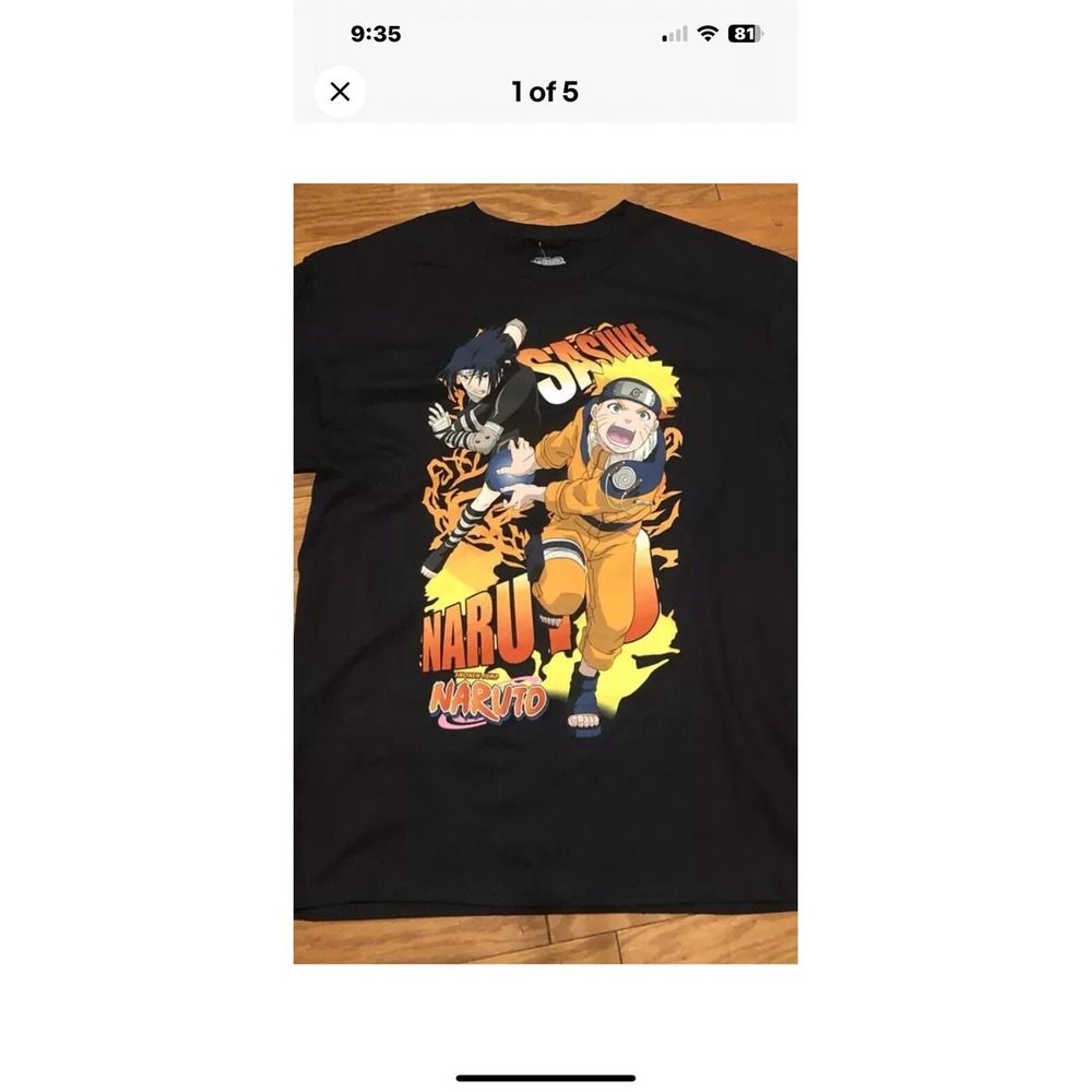 shonen‎ jump Naruto Short Sleeve Blk T-shirt Large